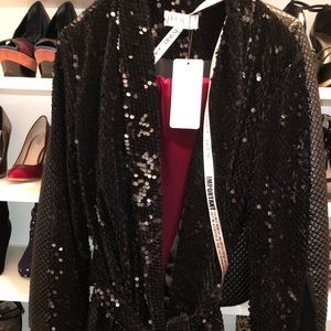 House of CB Damon Black Velvet Sequin Jacket